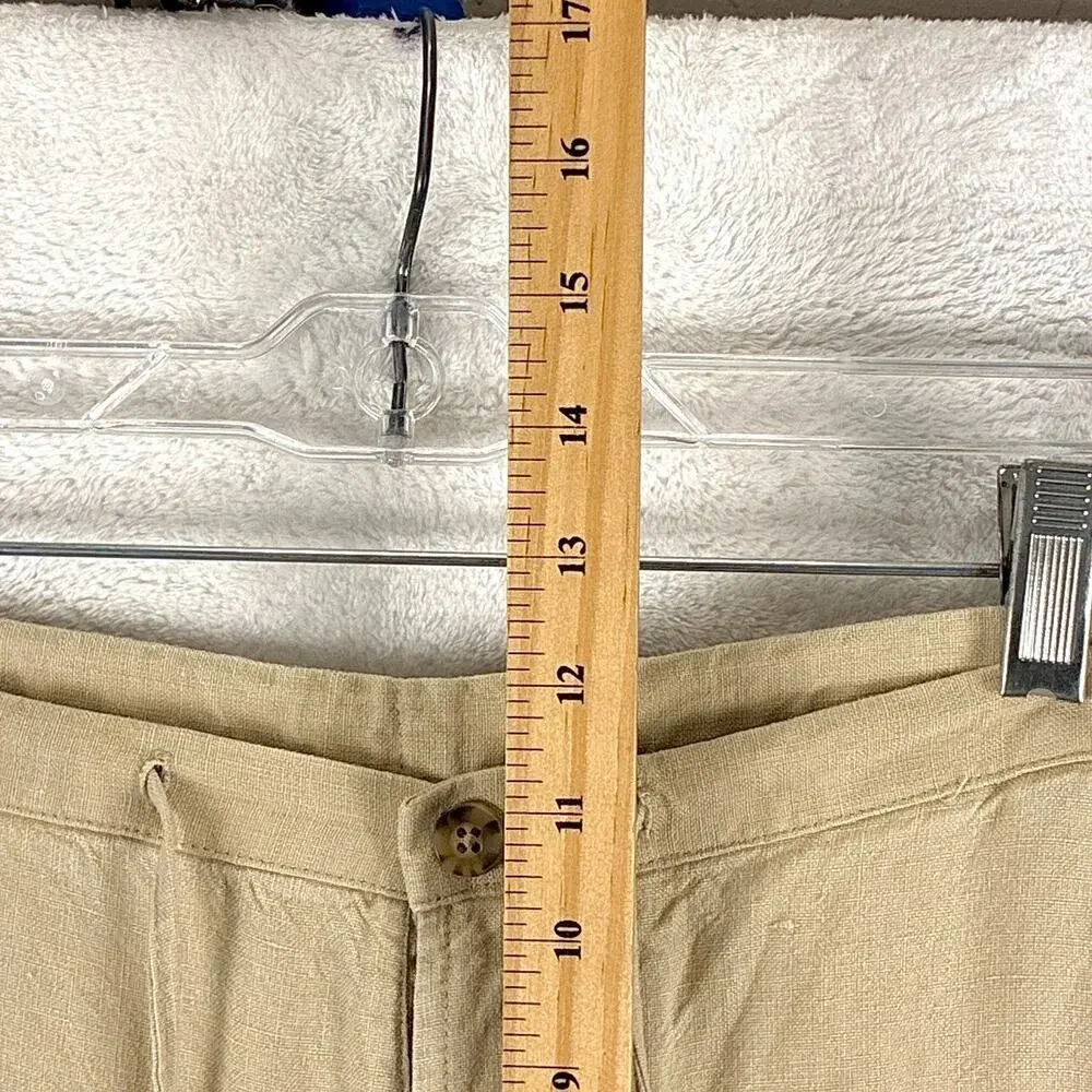 Murano Pants Mens 34x30 Beige Linen Button Fly Preppy Hamptons Summer Beach
